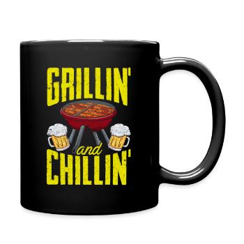 Grillen BBQ - Tasse einfarbig - Schwarz - Rechts