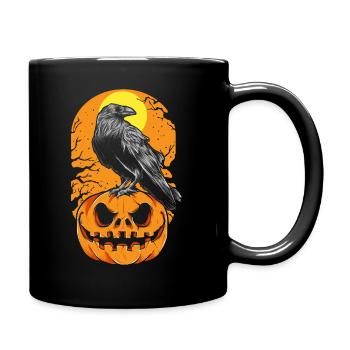 Raven Pumpkin Halloween Effrayant - Mug uni - noir - Droite