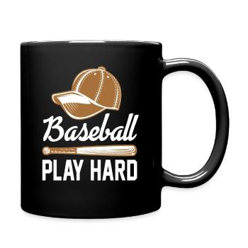 Baseball Baseball Geschenk Baseballspieler - Tasse einfarbig - Schwarz - Rechts