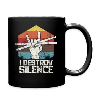 Lustiger Schlagzeugerentwurf | Musiker Geschenk Percussion - Tasse einfarbig - Schwarz - Rechts