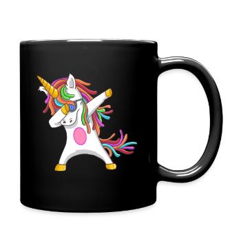 Unicorn dab dabbing funny crazy gift - Full Colour Mug - black - Right