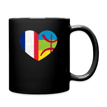 Amazigh Kabyle French Pride Heart Tamazgha - Mug uni - noir - Droite