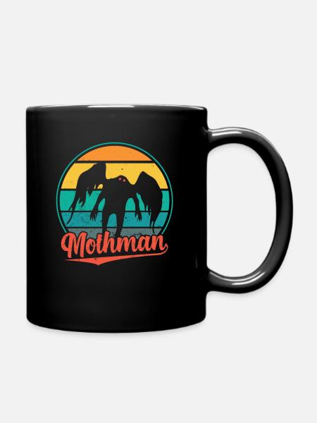 Mothman mit Motte - Tasse einfarbig - Schwarz