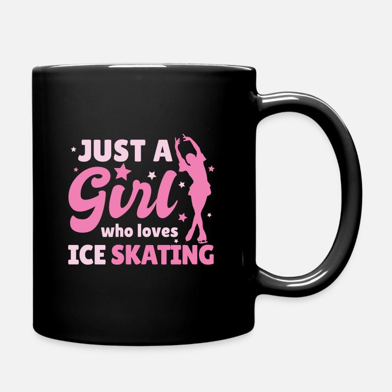 Schlittschuhlaufen Mädchen Eislauf Wintersport - Tasse einfarbig - Schwarz