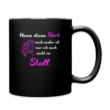 Lustige Pferde Stall Reiten Reiter Reiterin Spruch - Tasse einfarbig - Schwarz - Rechts