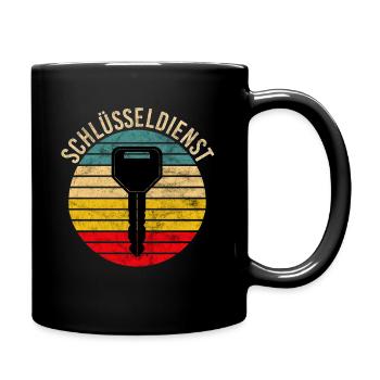 Schlüsseldienst Schlosser Beruf Geschenk - Tasse einfarbig - Schwarz - Rechts