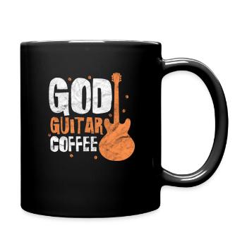 Gott Gitarre Kaffee - Tasse einfarbig - Schwarz - Rechts