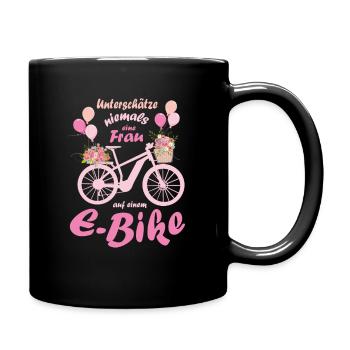 Damen E-Bike Mountainbike Damenrad Pedelec Rad - Tasse einfarbig - Schwarz - Rechts