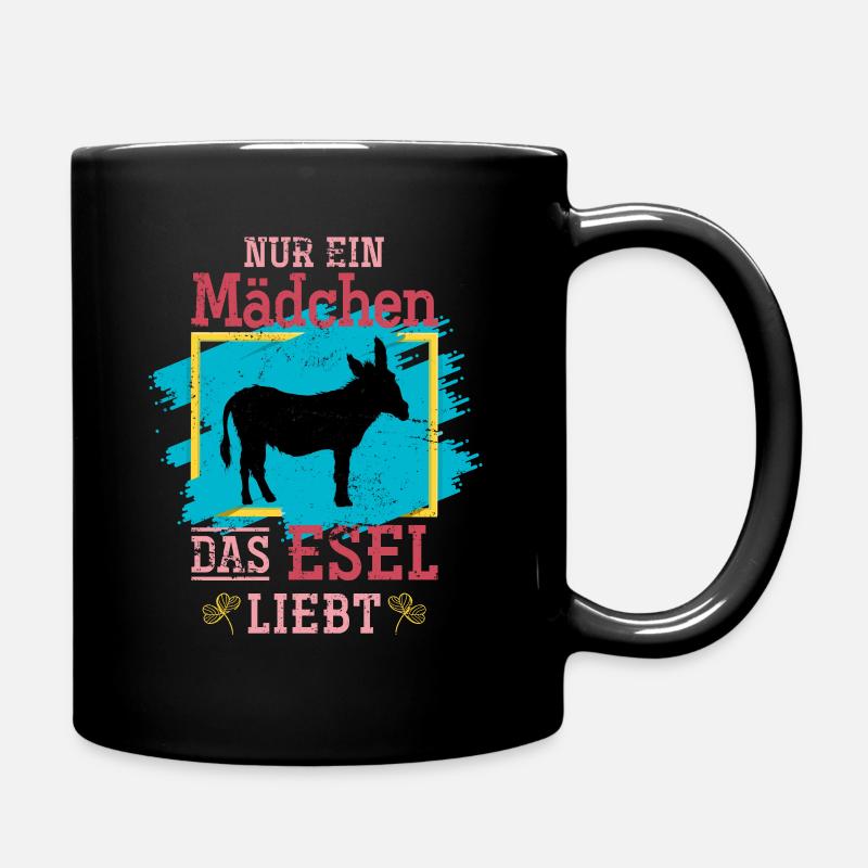 Esel Mädchen - Tasse einfarbig - Schwarz