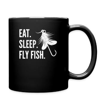 Eat Sleep Fly Fish - Conception de pêche à la mouche Vintage - Mug uni - noir - Droite