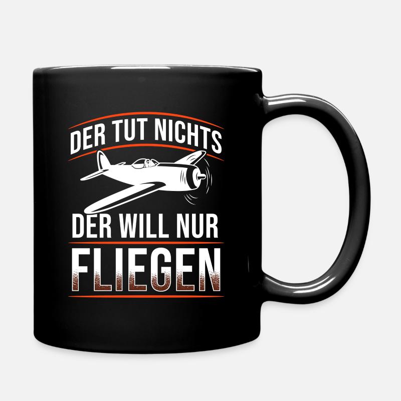 Der Tut Nichts Fliegen Flieger Piloten Spruch - Tasse einfarbig - Schwarz