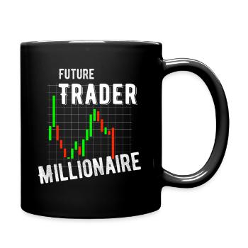 Trading stock market trader shares money gift - Full Colour Mug - black - Right
