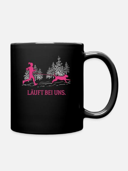 Läuft bei uns Canicross Hundesport Laufen Frauen - Tasse einfarbig - Schwarz