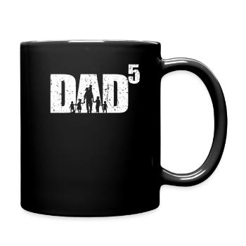 Dad to 5 dad with 5 kids 5 times dad - Full Colour Mug - black - Right