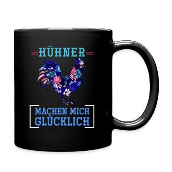 Huhn Ei - Tasse einfarbig - Schwarz - Rechts