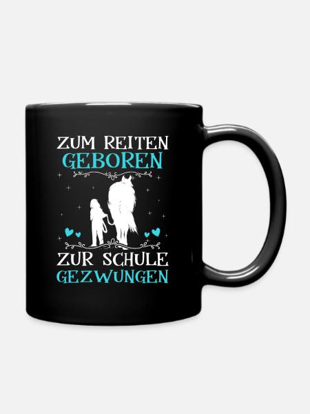Pferde Mädchen Geschenk - Tasse einfarbig - Schwarz