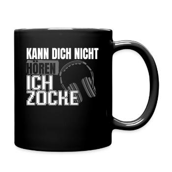 Gaming zocken Nerd Kann dich nicht hören ich zocke - Tasse einfarbig - Schwarz - Rechts