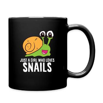 Just a Girl Who Loves Snails Cute Snail Girl - Full Colour Mug - black - Right