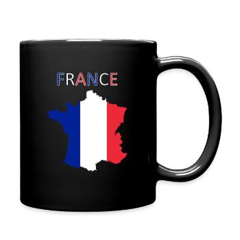 Frankreich Flagge - Kunstdesign - Tasse einfarbig - Schwarz - Rechts