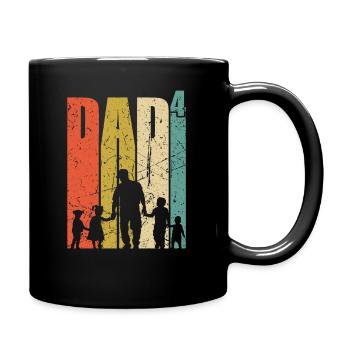 Papa haut 4 père 4 enfants quadruple papa cadeau - Mug uni - noir - Droite