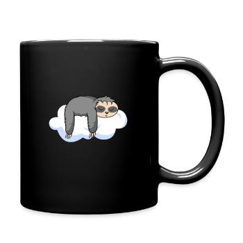 Funny sloth motif on cloud - Full Colour Mug - black - Right