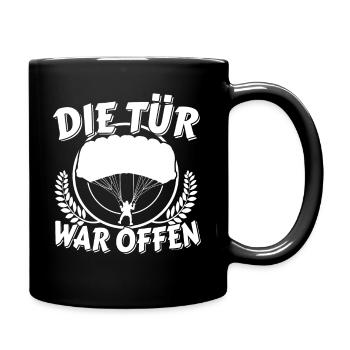 Fallschirmspringer Die Tür war offen Fallschirm - Tasse einfarbig - Schwarz - Rechts