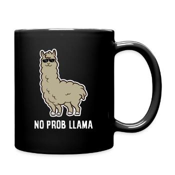 Llama Gift No Probllama Llama With Sunglasses - Full Colour Mug - black - Right