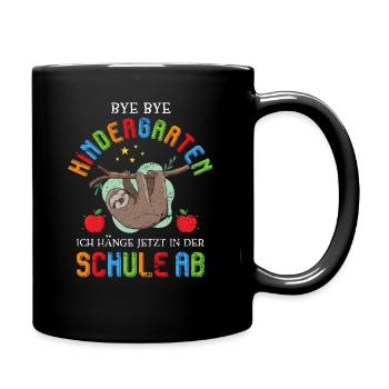 Erstklässler Schüler Faultier - Tasse einfarbig - Schwarz - Rechts