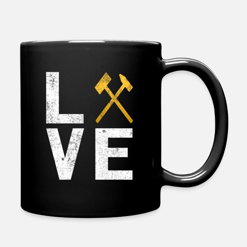 Bergbauer Bergbau Schlägel und Eisen - Tasse einfarbig - Schwarz