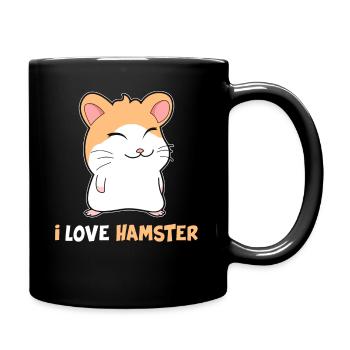 Ich Liebe Hamster Haustier - Tasse einfarbig - Schwarz - Rechts