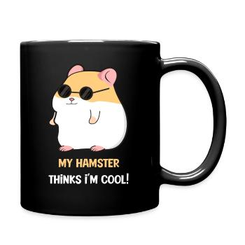 Hamster sunglasses cool gangster - Full Colour Mug - black - Right