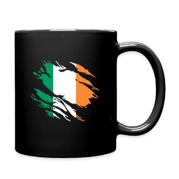Irland Flagge - Tasse einfarbig - Schwarz - Rechts