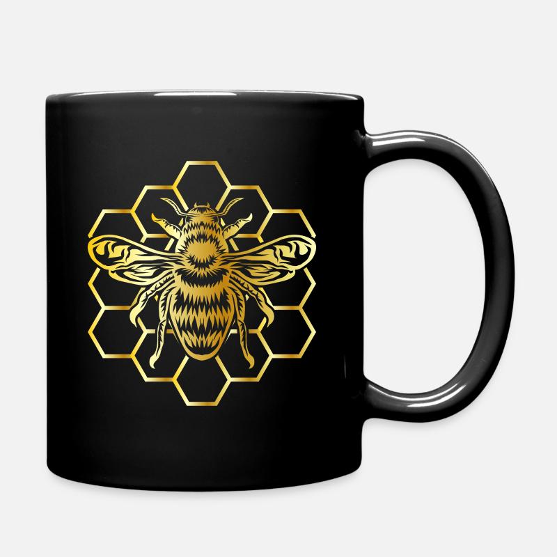 Imker Bienenwabe Bienen Honig - Tasse einfarbig - Schwarz