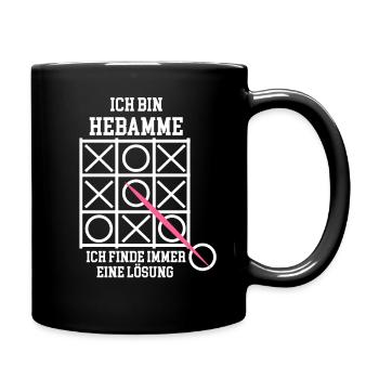 Hebamme Baby Geburt Schwangerschaft Lustig - Tasse einfarbig - Schwarz - Rechts