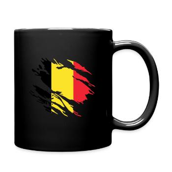 Drapeau de la Belgique - Mug uni - noir - Droite