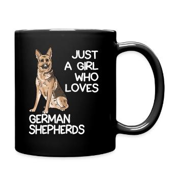 Just A Girl Who Loves German Shepherds - Full Colour Mug - black - Right