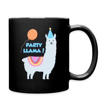 Lama de fête - Mug uni - noir - Droite