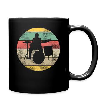 Batterie rétro batteur vintage - Mug uni - noir - Droite