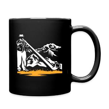 Alphorn Alpen - Tasse einfarbig - Schwarz - Rechts