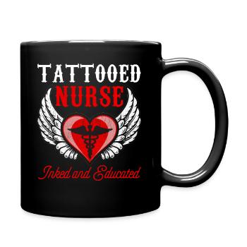 Krankenschwester Krankenhaus Pflegekraft Geschenk - Tasse einfarbig - Schwarz - Rechts