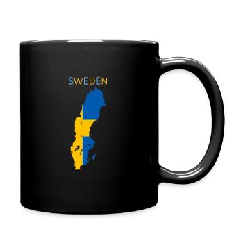 Schweden Flagge - Kunstdesign - Tasse einfarbig - Schwarz - Rechts
