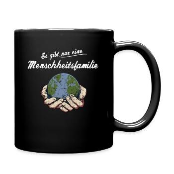Menschheitsfamilie Friedensbewegung Peace - Tasse einfarbig - Schwarz - Rechts
