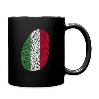 Fingerabdruck italienisch - Tasse einfarbig - Schwarz - Rechts
