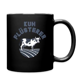 Kuh Bauernhof - Tasse einfarbig - Schwarz - Rechts
