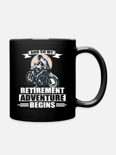 Motorcyclist Retiree Retirement Biker Gift - Full Colour Mug - black