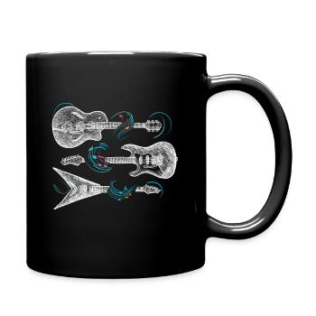 Rock n roll rock music rock and roll guitarist - Full Colour Mug - black - Right