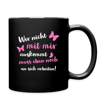 Frecher Spruch starke selbstbewusste Frauen - Tasse einfarbig - Schwarz - Rechts