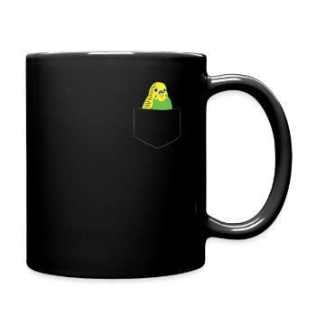 Drôle de perruche oiseau Dans sa poche - Mug uni - noir - Droite
