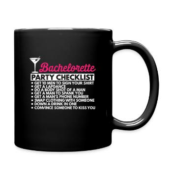 Hen party checklist for stag party - Full Colour Mug - black - Right