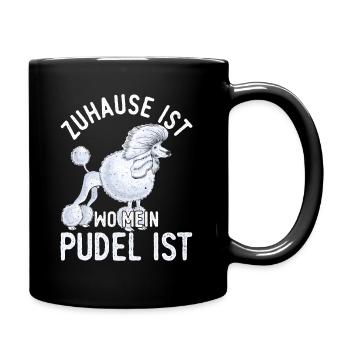 Pudel Hunderasse - Tasse einfarbig - Schwarz - Rechts